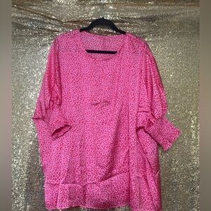 Vibrant Pink Animal Print Blouse